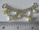 Glass Rhinestone Buckles with Plastic Pearl, Sew O