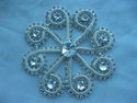 RHINESTONE GLASS BEADS APPLIQUE PATCH SEW ON, SILV