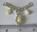 Glass stone Rhinestone Buckles with Plastic Pearl,