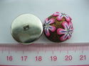 Handmade Poly Clay Button with Metal Base Shank bo