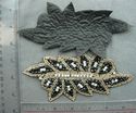 APPLIQUE PATCH IRON/SEW ON,GLASS BEADS RHINESTONE 