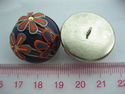 Handmade Poly Clay Button with Metal Base Shank bo