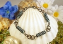 Woven Dark Light Blue Tones Paper Bead Bracelet Gu