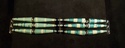 Triple 3 Strand Teal and White Paper Cone Bead Bra