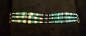 Triple 3 Strand Teal and White Paper Cone Bead Bra