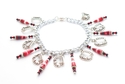 Black, Red, White Paper Bead Vampire Charm Bracele