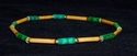 Green Tones Paper Bead Anklet Wood and Silver Acce