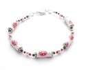 White and Red Snowflake Christmas Paper Bead Brace