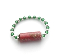 3 Strand Dark Red and Glitter Paper Bead Bracelet 