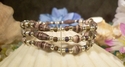 3 Strand Brown and Tan Mocha Paper Bead Bracelet S