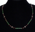 Green with Holly Paper Bead Necklace Bracelet and 