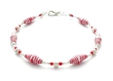 Red and White Stripes Christmas Paper Bead Bracele