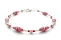 Red and White Stripes Christmas Paper Bead Bracele