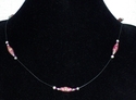 Mauve Pink and Tan Purple Paper Bead Illusion Neck