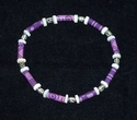 Purple Paper Tube Beads Shell Silver Spacers Stret