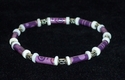Purple Paper Tube Beads Shell Silver Spacers Stret