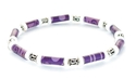 Purple Paper Tube Beads Shell Silver Spacers Stret