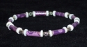 Purple Paper Tube Beads Shell Silver Spacers Stret