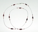 Pink and Black Paper Bead Illusion Necklace 26 1/2