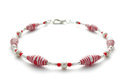 Red and White Stripes Paper Bead Bracelet Christma