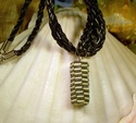 Ultra Light Green and Black Pearl Woven Paper Bead