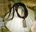 Ultra Light Green and Black Pearl Woven Paper Bead