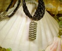 Ultra Light Green and Black Pearl Woven Paper Bead