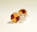 Woven Burgundy and Yellow Paper Post Earrings Stud