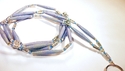 Pastel Blue, Purple & Green Paper Bead Badge / ID 