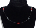 Black and Red Paper Bead Vampire Illusion Necklace