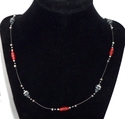 Black and Red Paper Bead Vampire Illusion Necklace