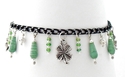 Light Green Shamrock Paper Bead Charm Bracelet St 