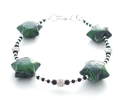 Green and Black Plaid Lucky Star Paper Bead Bracel