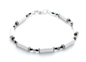 Shimmery White Paper Bead Bracelet Pearl Simple Bl