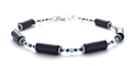 Shimmery Black Paper Bead Bracelet Pearl Simple Bl