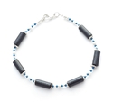 Shimmery Black Paper Bead Bracelet Pearl Simple Bl