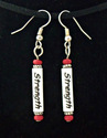 White and Black Strength Paper Bead Silver Earring