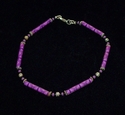 Purple Lattice Tones Paper Bead Anklet Bracelet an