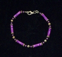 Purple Lattice Tones Paper Bead Anklet Bracelet an