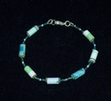 Aqua Teal Blue Green and Purple Paper Bead Bracele