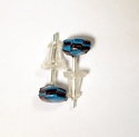 Woven Bright Blue and Black Paper Post Earrings St