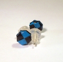 Woven Bright Blue and Black Paper Post Earrings St