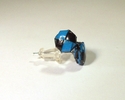 Woven Bright Blue and Black Paper Post Earrings St