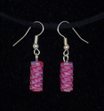 Woven Red, Blue and Purple Paper Bead Hook Dangle 
