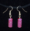 Woven Red, Blue and Purple Paper Bead Hook Dangle 