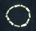 Antiqued White and Silver Paper Bead Stretch Brace