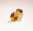 Woven Dark Yellow and Brown Paper Post Earrings St