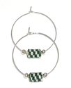 Woven Dark Green and Ultra Light Blue Paper Bead S