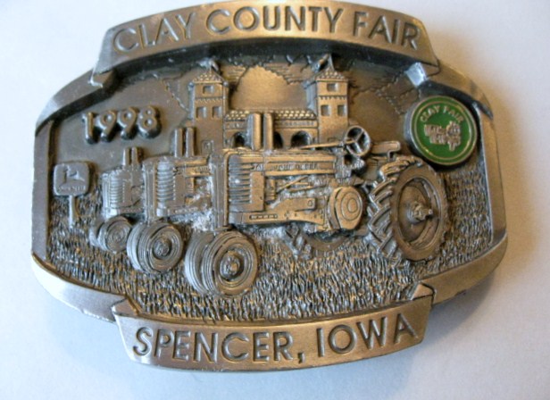 Collect Iowa : John Deere 2 Cylinder Club *1998 Belt Buckle * Clay ...