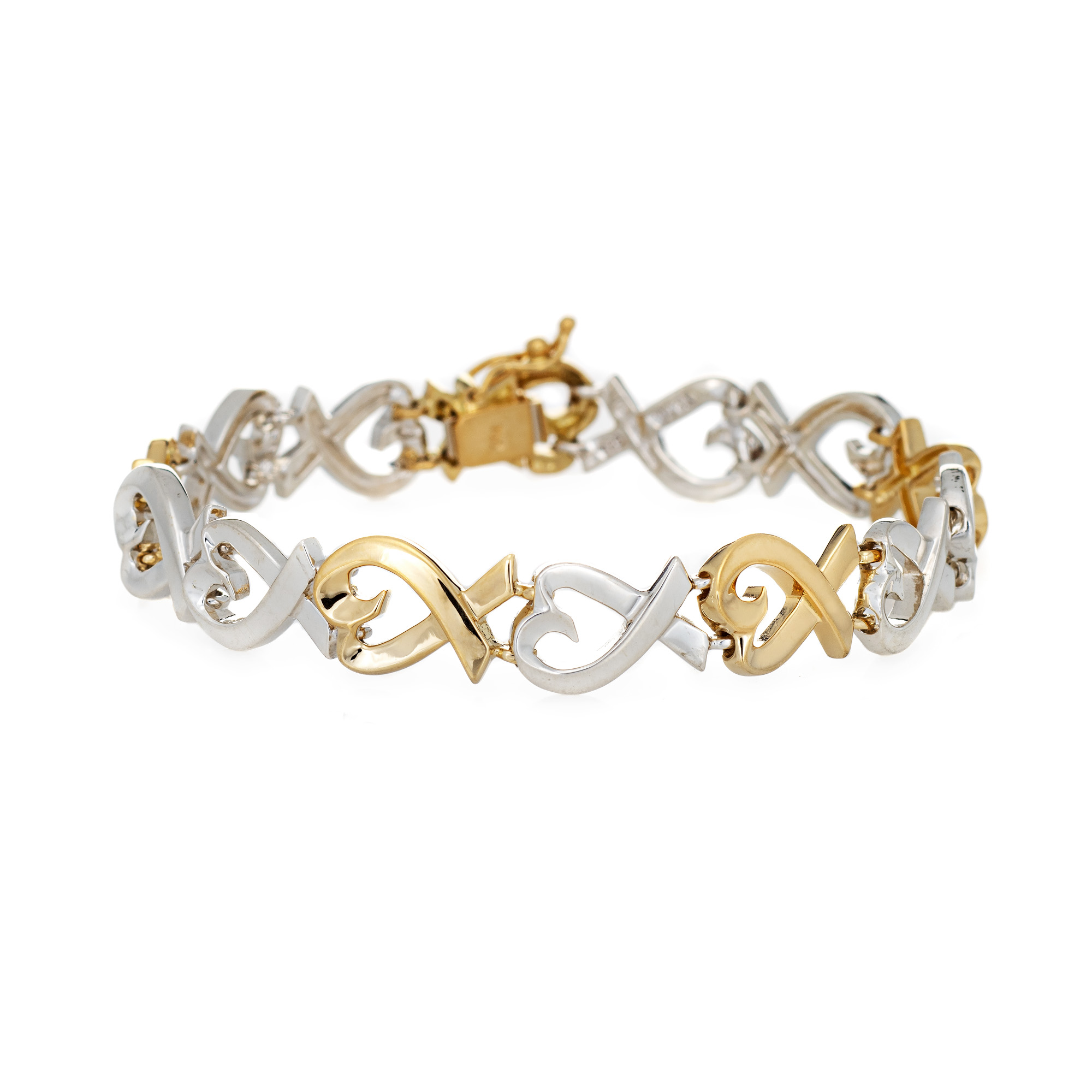 Tiffany & Co Loving Hearts Bracelet Paloma Picasso 18k Gold Silver Fine